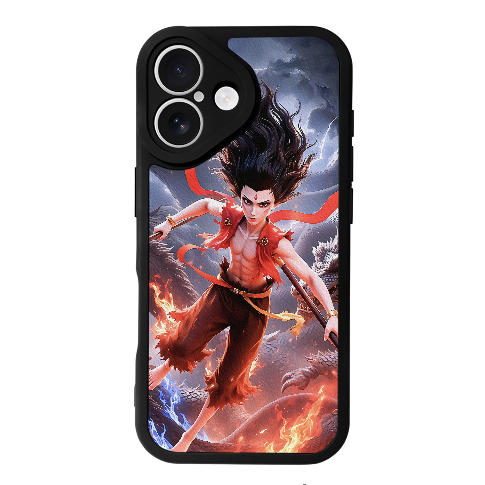 （画像用） Ne Zha 2 ナタ 魔童の大暴れ 【iPhone 16シリーズ対応】シリコンスマホケース（レザー調） 材質：シリコン